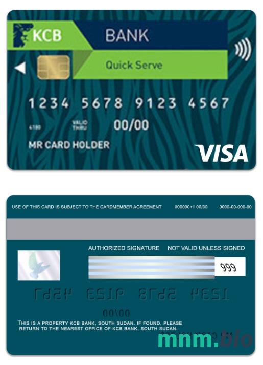 South Sudan KCB Bank przykład karty visa w formacie PSD